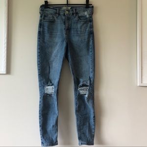 Topshop Moto distresses skinny jeans